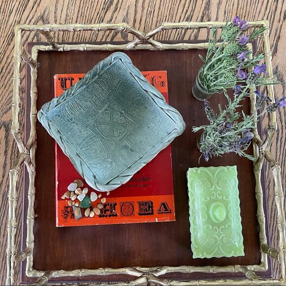 Mid Century Modern Ceramic Terra-cotta Footed Dish, Artisan Stamped, - Picture 2 of 8